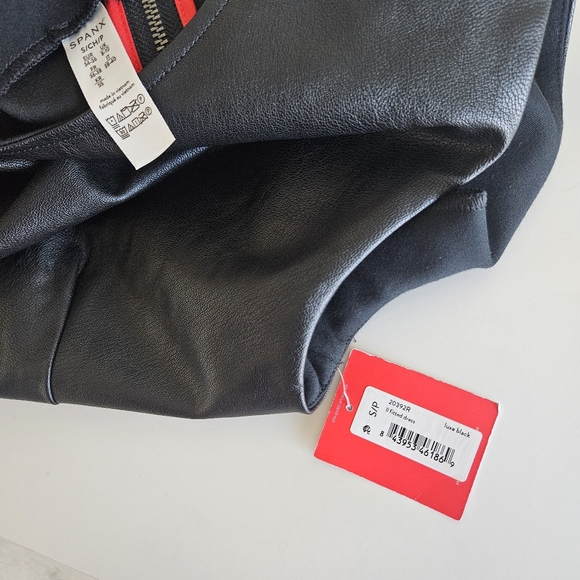 NWT Spanx | II Fitted Dress Faux Leather Luxe Black Dress, Womens Small - Picture 11 of 12